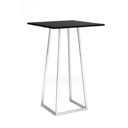 Linea Silver Base-Black Top Square Cocktail Table Rentals