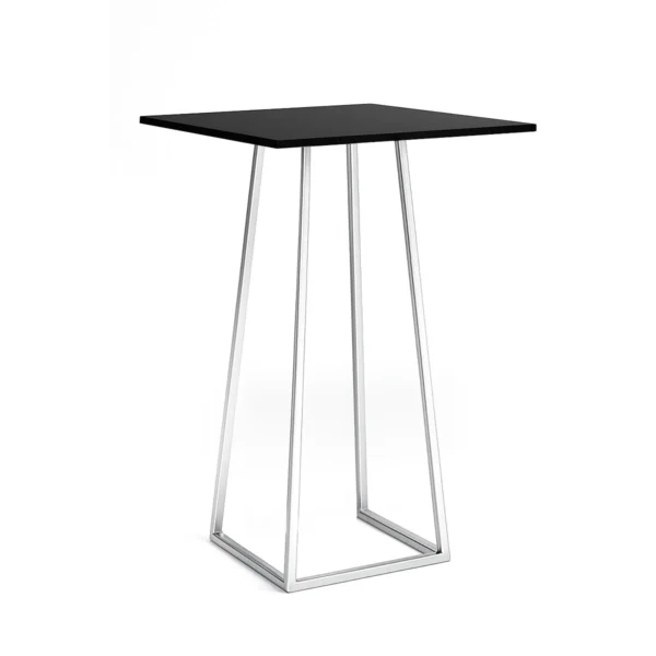 Linea Black Top-Silver Base Square Cocktail Table Rentals