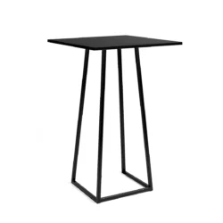 Linea Black Base-Black Top Square Cocktail Table Rentals