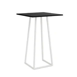Linea White Base-Black Top Square Cocktail Table Rentals
