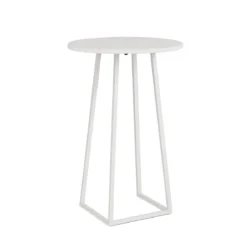 Linea White Top-White Base Round Cocktail Table Rentals