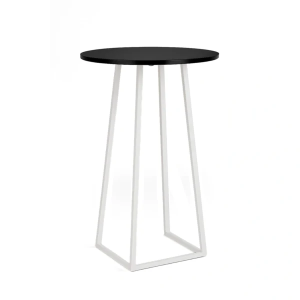 Linea Black Top-White Base Round Cocktail Table Rentals