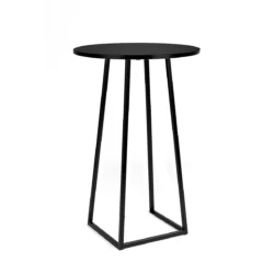 Linea Black Base-Black Top Round Cocktail Table Rentals