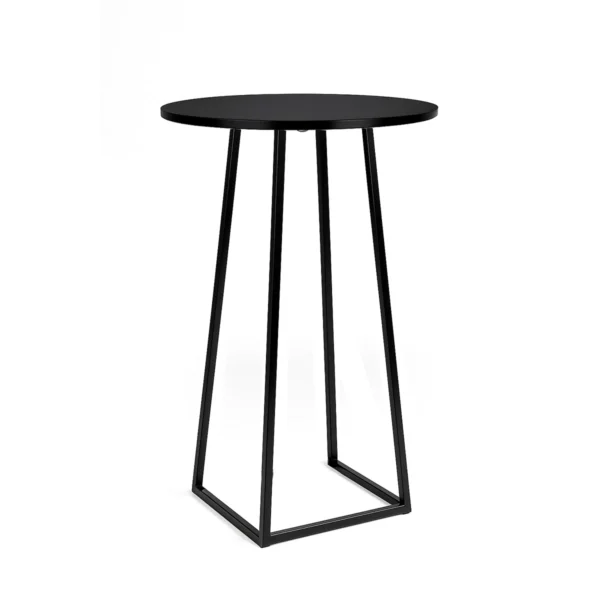 Linea Black Base-Black Top Round Cocktail Table Rentals