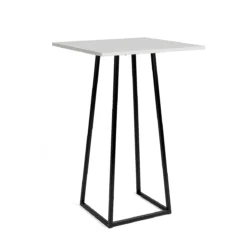 Linea Black Base-White Top Square Cocktail Table Rentals