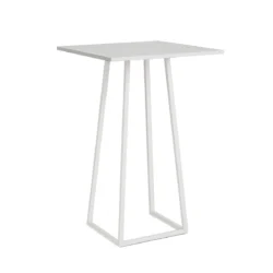 Linea White Base-White Top Square Cocktail Table Rentals
