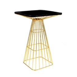 Sacha Gold Base-Black Top Cocktail Table Rentals
