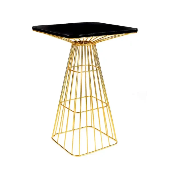 Sacha Gold Base-Black Top Cocktail Table Rentals