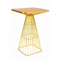 Sacha Gold Base-Gold Top Cocktail Table Rentals