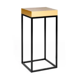 Stella Black Base-Gold Top Cocktail Table Rentals