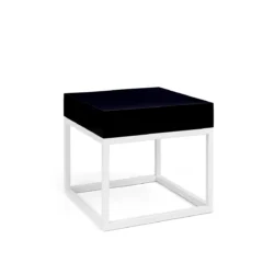 Stella White Base-Black Top Side Table Rentals