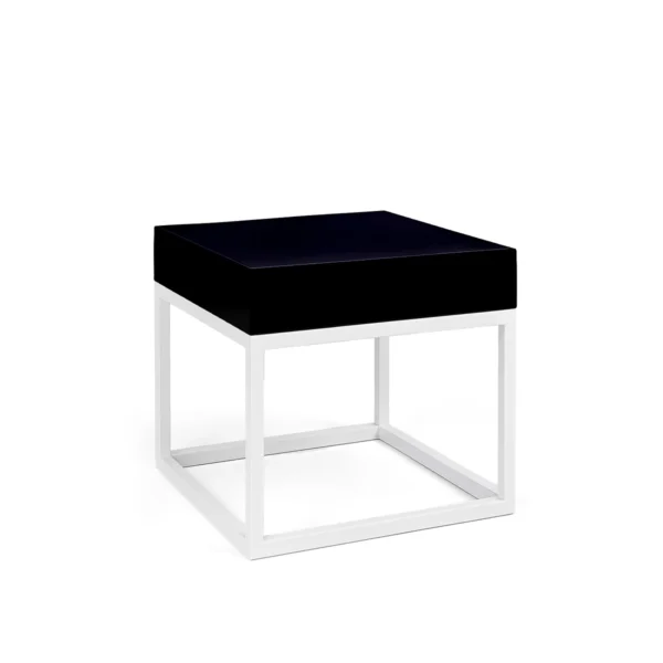 Stella White Base-Black Top Side Table Rentals