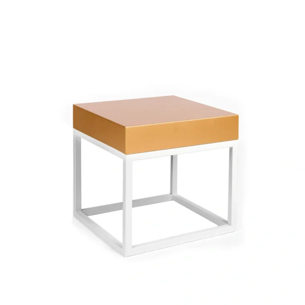 Stella White Base-Golden Top Side Table Rentals