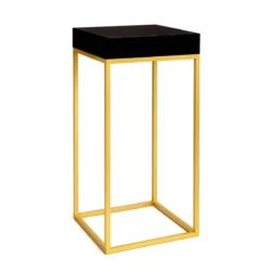 Stella Gold Base-Black Top Cocktail Table Rentals