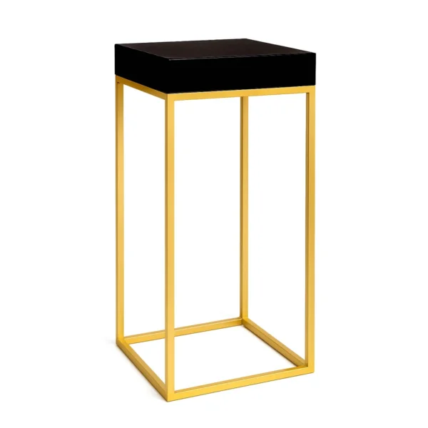 Stella Gold Base-Black Top Cocktail Table Rentals