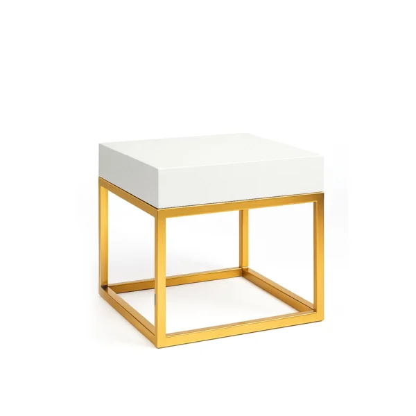 Stella Golden Base-White Top Side Table Rentals