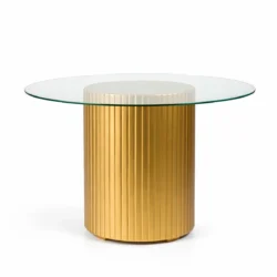 Cora Gold Base-120cm Round Glass Top Dining Table Rentals