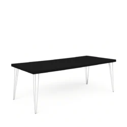 Isadora Black Top-White Legs-190*70cm Dining Table Rentals