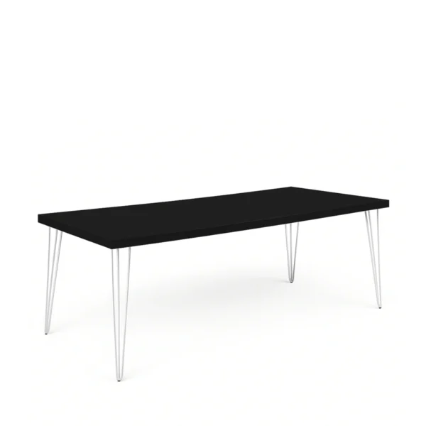 Isadora Black Top-White Legs-190*70cm Dining Table Rentals