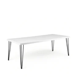 Isadora White Top-Black Legs-190*70cm Dining Table Rentals