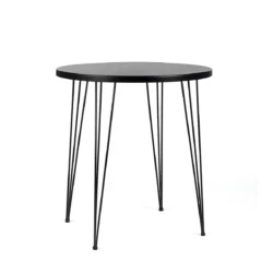 Isadora Black Top-Black Legs-100cm Round Cocktail Table Rentals