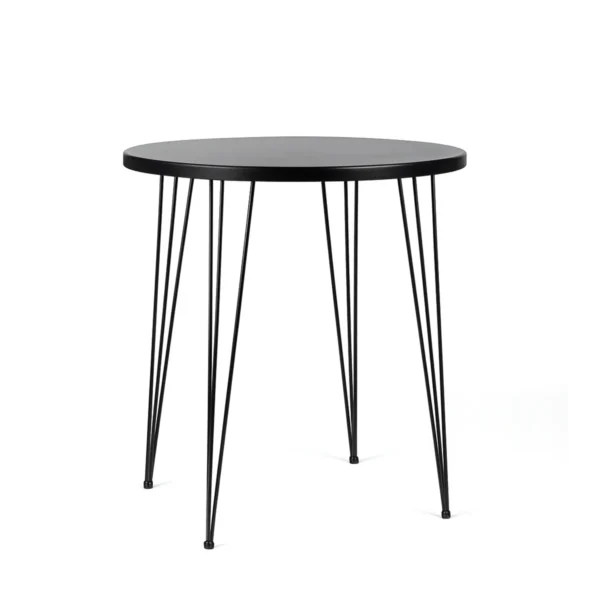 Isadora Black Top-Black Legs-100cm Round Cocktail Table Rentals