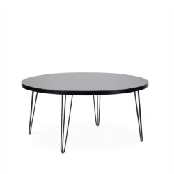 Isadora Black Top-Black Legs-180cm Round Dining Table Rentals