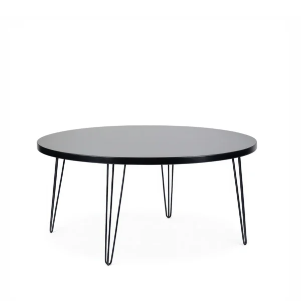 Isadora Black Top-Black Legs-180cm Round Dining Table Rentals