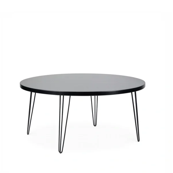 Isadora Black Top-Black Legs-180cm Round Dining Table Rentals