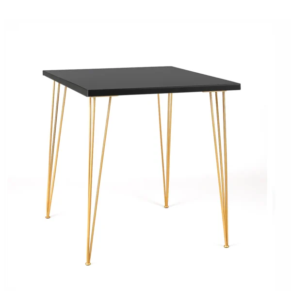 Isadora Black Top-Golden Legs-100*100cm Square Cocktail Table Rentals
