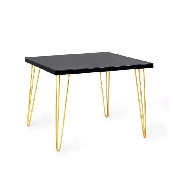 Isadora Black Top-Golden Legs-100*100cm Square Dining Table Rentals