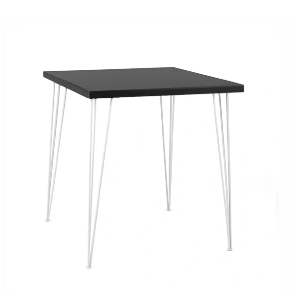 Isadora Black Top-White Legs 100*100cm Square Cocktail Table Rentals