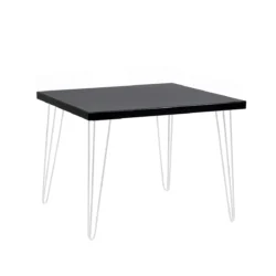 Isadora Black Top-White Legs 100*100cm Square Dining Table Rentals
