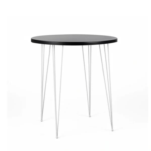 Isadora Black Top-White Legs 100cm Round Cocktail Table Rentals