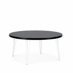 Isadora Black Top-White Legs-180cm Round Dining Table Rentals