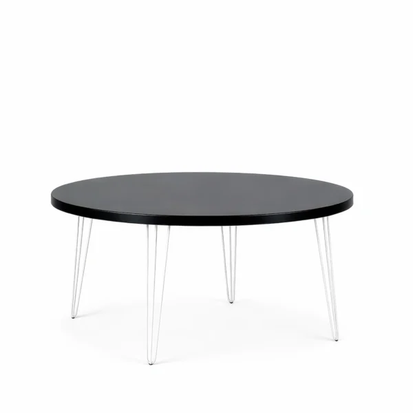 Isadora Black Top-White Legs-180cm Round Dining Table Rentals