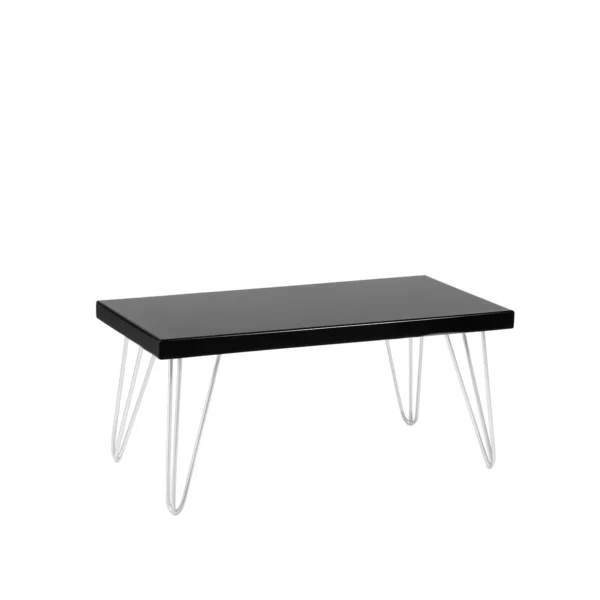 Isadora Black Top-White Legs 80*40cm Rectangular Coffee Table Rentals