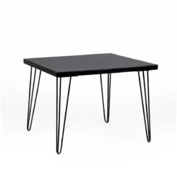 Isadora Black Top-Black Legs-100*100cm Square Dining Table Rentals