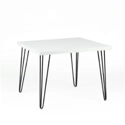 Isadora White Top-Black Legs-100*100cm Square Dining Table Rentals