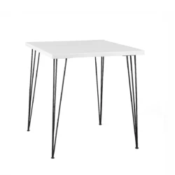 Isadora White Top-Black Legs-100*100cm Square Cocktail Table Rentals