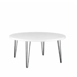 Isadora White Top-Black Legs-180cm Round Dining Table Rentals