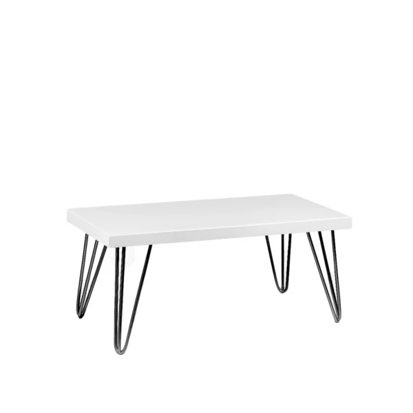 Isadora White Top-Black Legs 80*40cm Rectangular Coffee Table Rentals