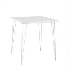 Isadora White Top-White Legs 100*100cm Square Cocktail Table Rentals