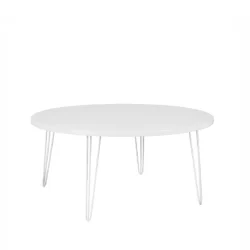 Isadora White Top-White Legs-180cm Round Dining Table Rentals